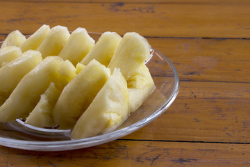 pineapple on wood table