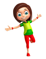 Kid girl with Funny pose