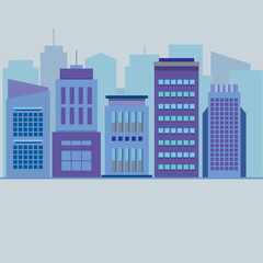 Set Of City Buildings Vector Illustration