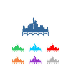 Naklejka premium LIBERTY CITY STATUE LOGO Vector Image Icon Corporate Company 
