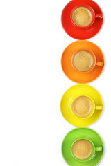 Coffee in colorful cups