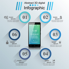 3D infographic. Smartphone icon.