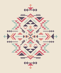 Fototapeta premium Set of three colorful ethnic pattern element with geometric shapes.