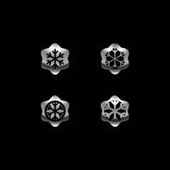 Modern Metalic Snow Logo Vector Image Icon