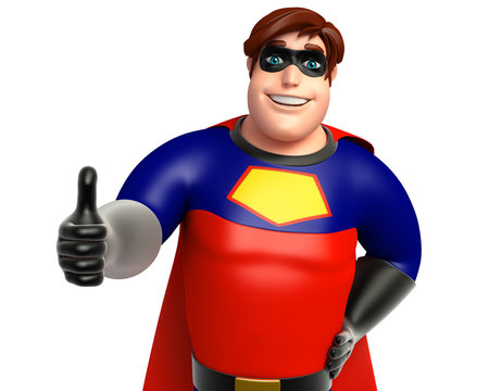 Superhero with Thumbs up pose
