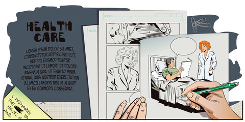 Nurse near a patient man.