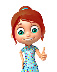 kid girl with Thumbs up pose