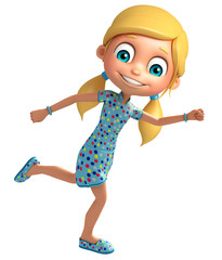 Kid girl with Running pose