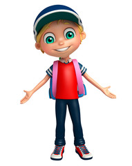 Kid boy with School bag