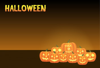halloween pumpkins vector card