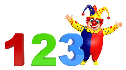 Clown with 123 sign