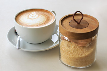 Latte art coffee.