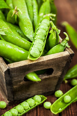 Fresh ripe green peas