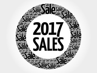 2017 SALES circle word cloud, business concept