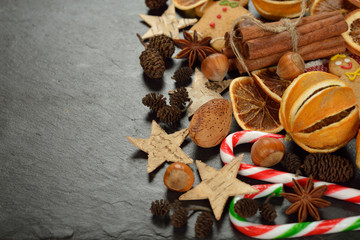 Various Christmas ingredients