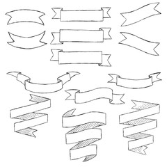 Hand drawn banners set