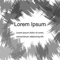 Vector Illustration. Monochrome Frame with Ragged Edges. Hand Drawn Ink Strokes. Template for Banners, Badges, Posters, Stickers. Abstract Background