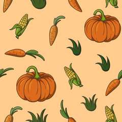 seamless pattern with autumn harvest
