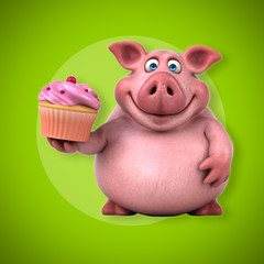 Fun pig - 3D Illustration