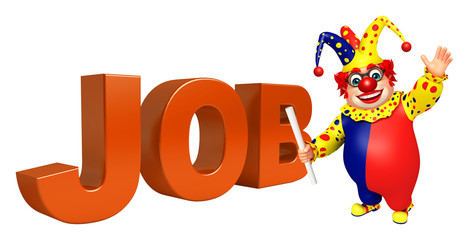 Clown with Job sign