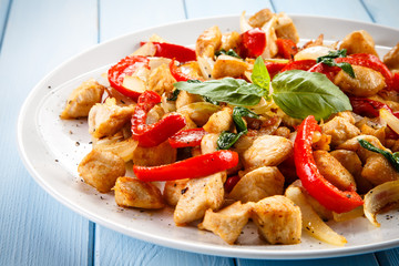 Kebabs - grilled meat and vegetables 