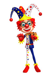 Naklejka premium Clown with Piano