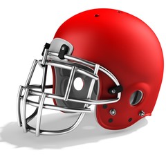 3d Red American football helmet