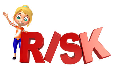 kid girl with Risk sign