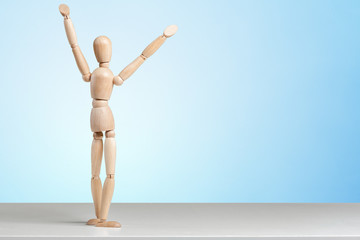 Wooden figure on the table