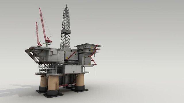 Drill ship on white ground for presentation, business industrial report 2.