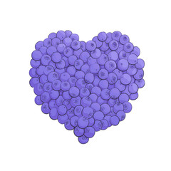Blueberry heart shape