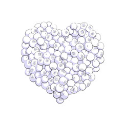 Blueberry heart shape