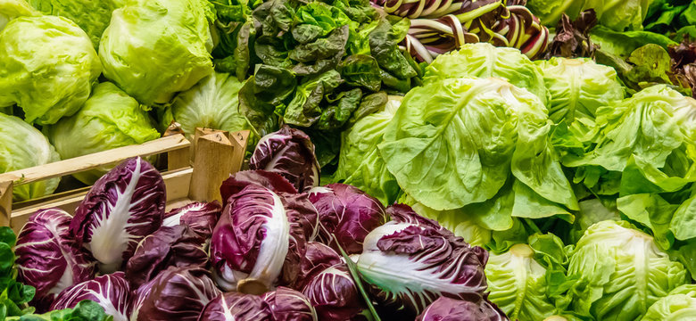 Mixed Lettuce In A Farmers Market