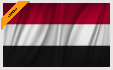 National flag of Republic of Yemen - waving edition