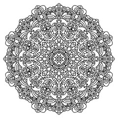 Hand drawing zentangle element. Black and white. Mandala. Vector illustration.