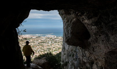 Denia with tourist from water cave