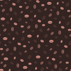 Seamless pattern with coffee beans