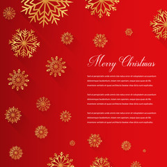 Abstract Christmas card with snowflakes and wishing text. Vector