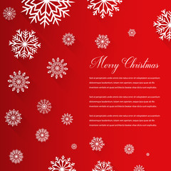 Abstract Christmas card with snowflakes and wishing text. Vector