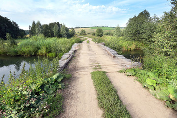 wooden bridge on the river