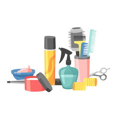 Hairdresser barber icons vector