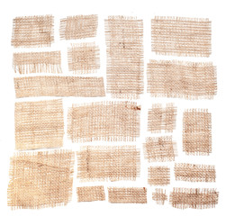 Sackcloth materials isolated on white