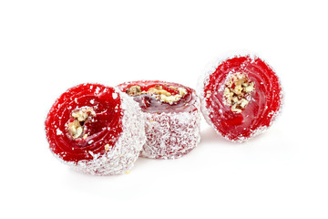 Turkish sweets on a white background