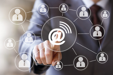 Business button messaging mail email network web