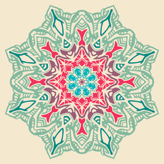 Mandala. Round Ornament Pattern. Vintage decorative elements. Hand drawn background.