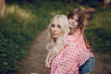 Fototapeta premium young family mother and daughter