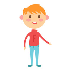 Cute boy vector illustration.