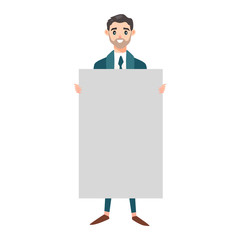 Business man hold banner vector