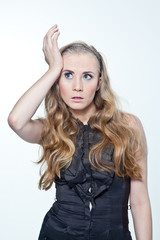 Naklejka premium She stunned happening. A woman can be very different , it emits a lot of different emotions .