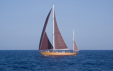 Sailboat in old style